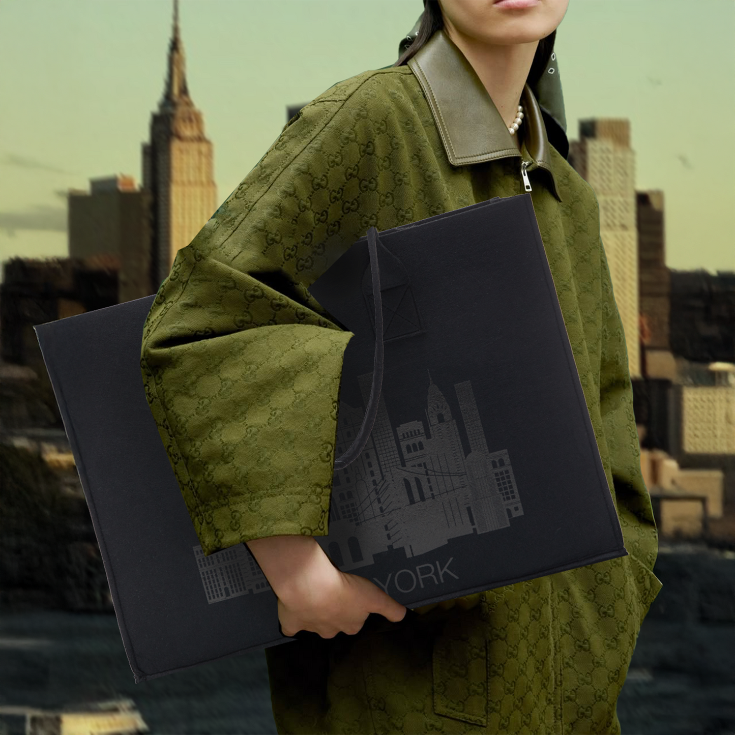 NYC Skyline Felt Bag